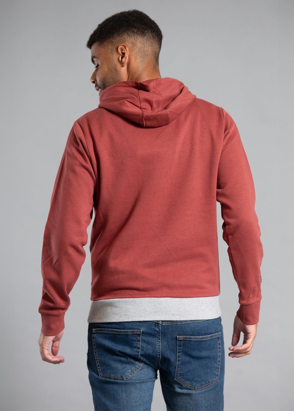 Tokyo Laundry Burgundy Cotton Blend Colourblock Two Tone Hoody