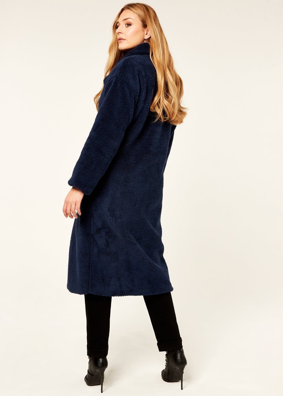 Gini London Navy Longline Teddy Coat Matalan