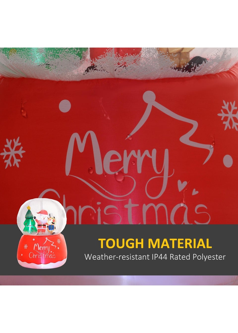 Outsunny Red Christmas Inflatable Crystal Ball with LED Lights
