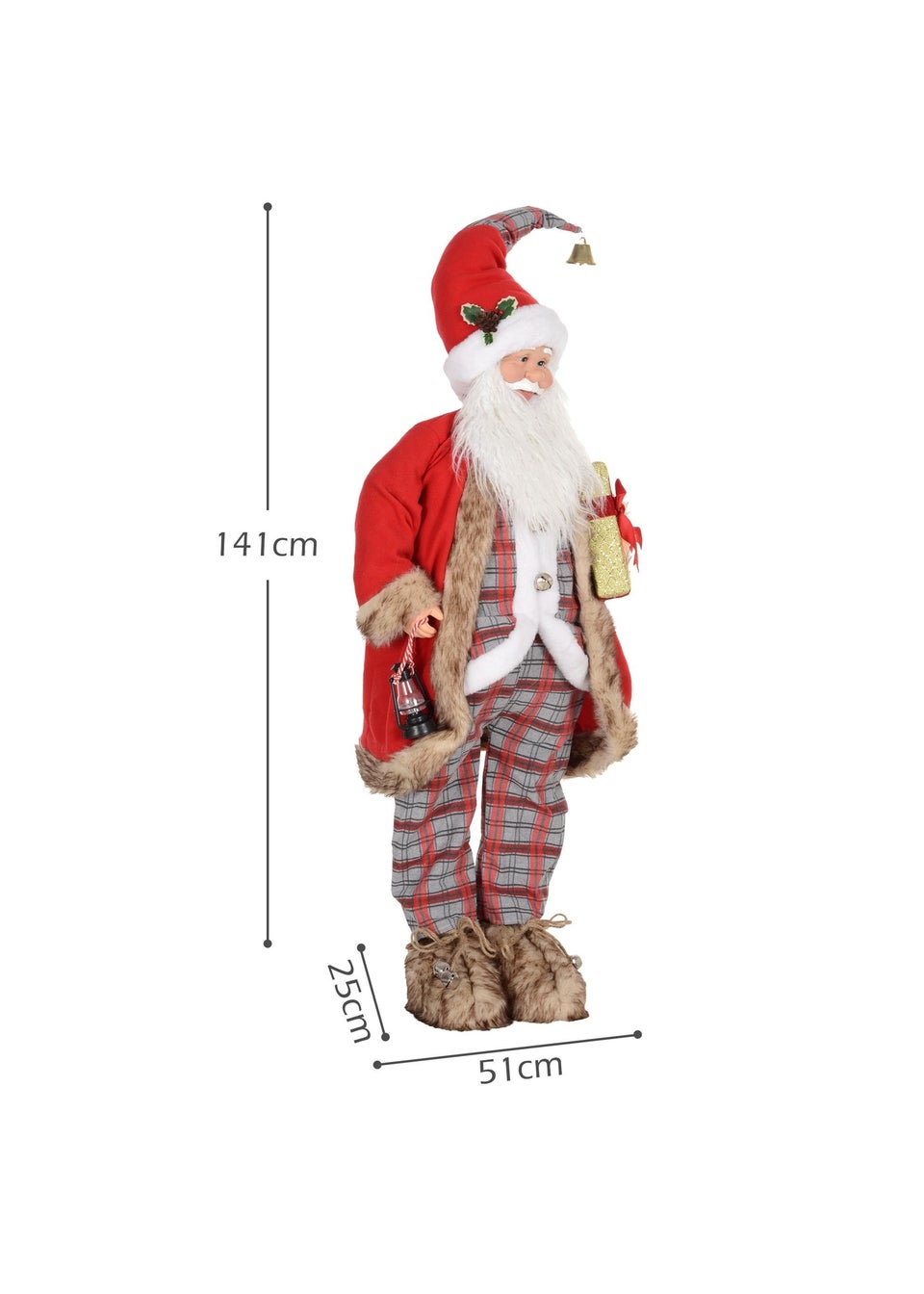 HOMCOM Red Animated Life Size Santa Claus with Sound Activated