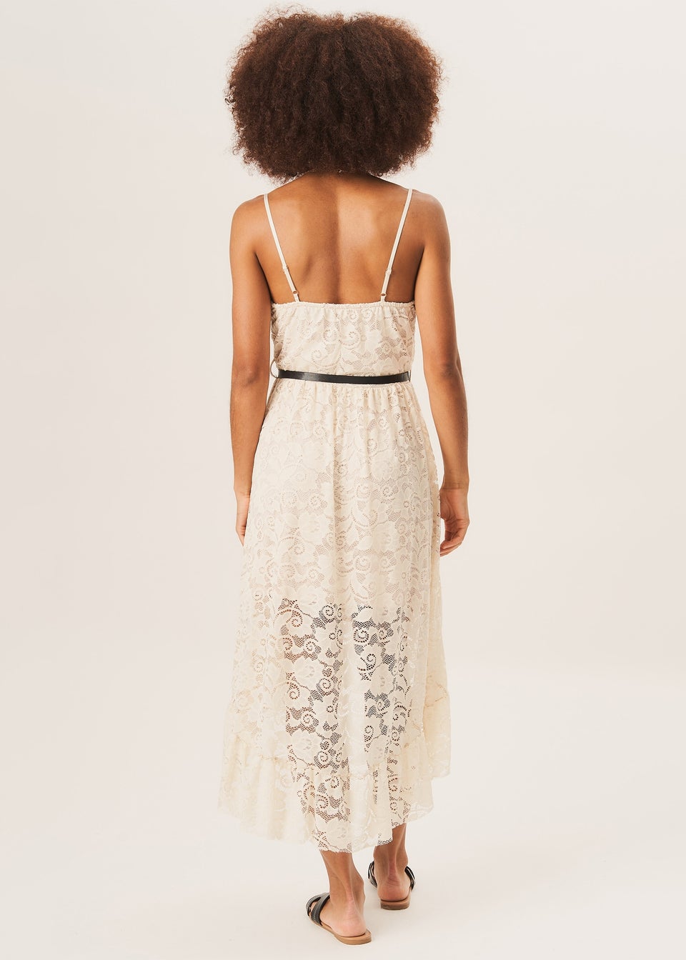Gini London Beige Strappy Corset Belted Midi Dress