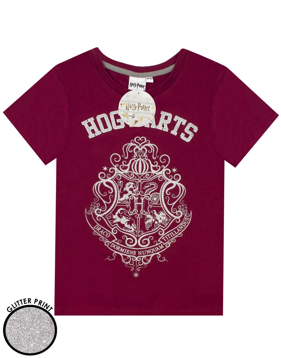 Harry Potter Girls Purple Hogwarts Crest Pyjama Set (5 - 14 Years)