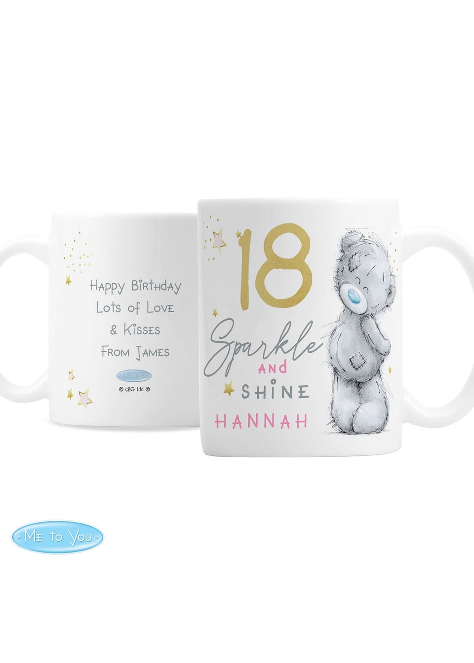 Personalised Memento Company Sparkle & Shine Birthday White Mug
