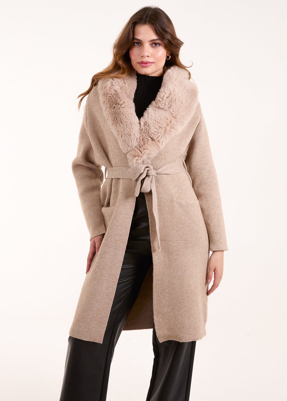 Fur pocket cardigan new arrivals