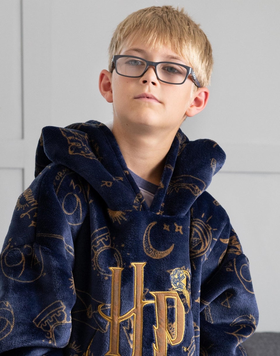Harry Potter Unisex Kids Blue Hedwig Blanket Hoodie Matalan