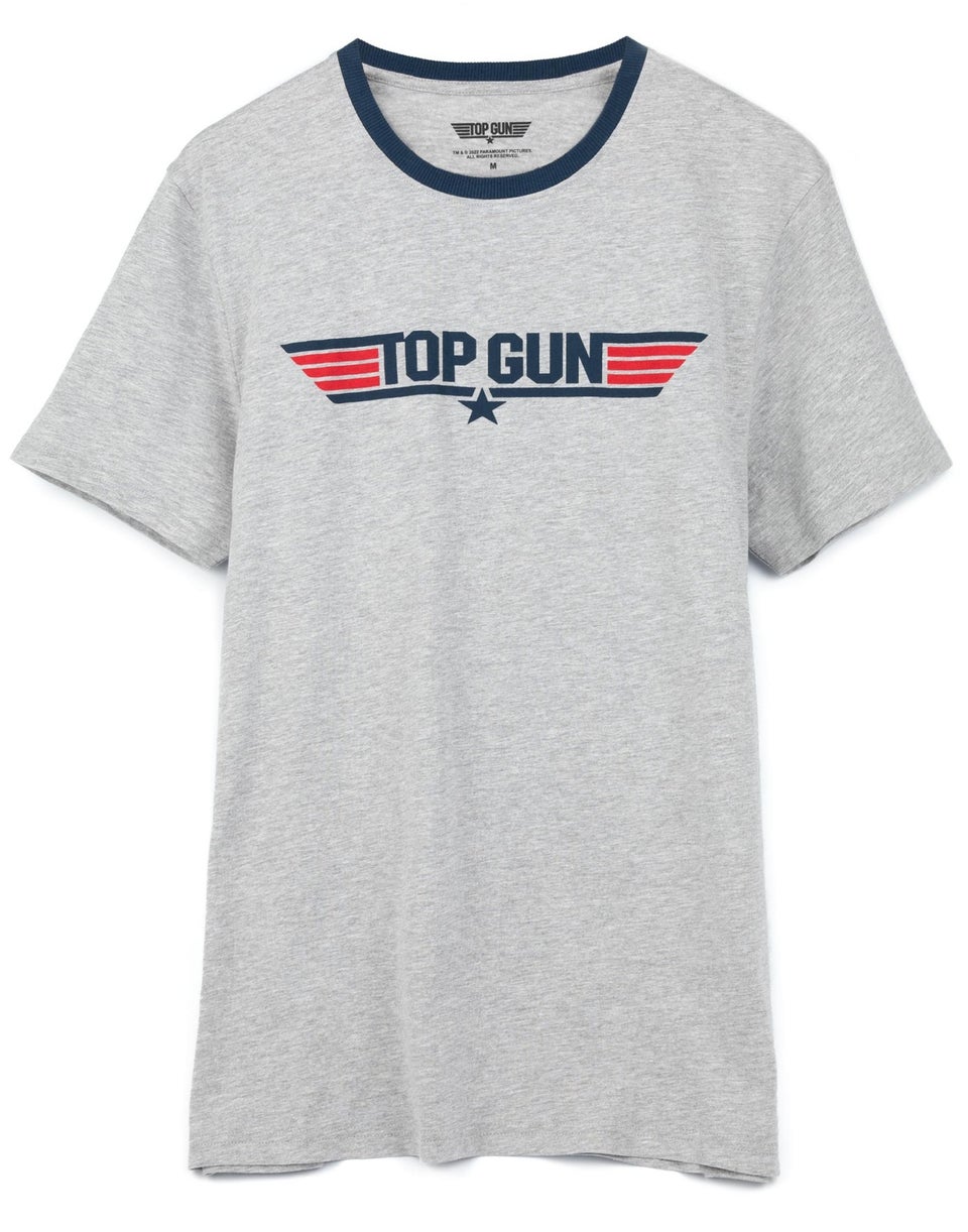 Top Gun Mens Black All Over Print Bottoms Pyjama Set