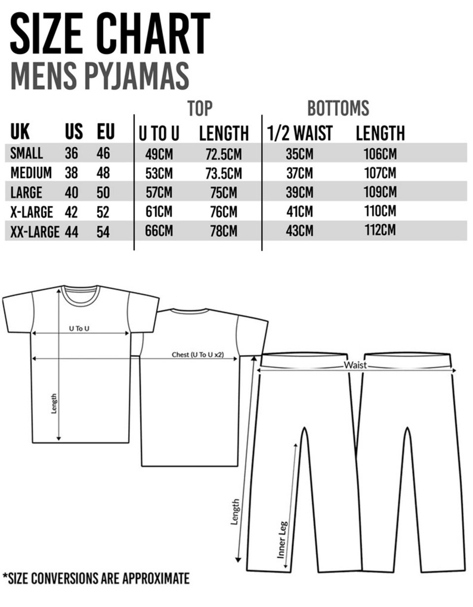 Top Gun Mens Black All Over Print Bottoms Pyjama Set