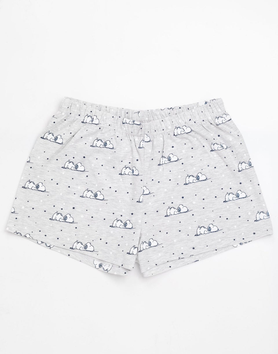 Peanuts Blue Snoopy Short Sleeve Short Leg Pyjama Set