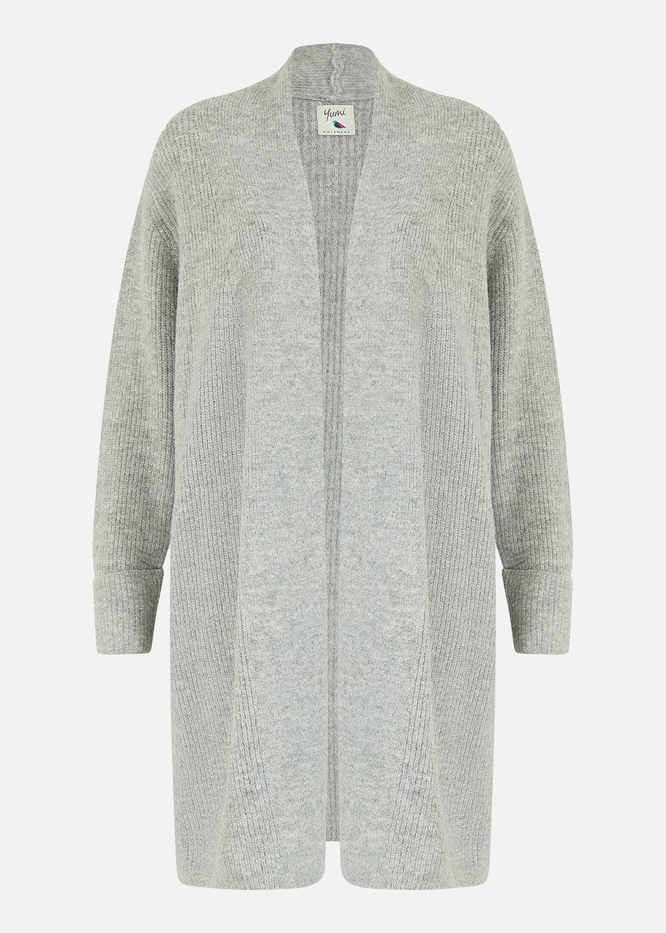 Yumi Grey Knitted Long Cardigan