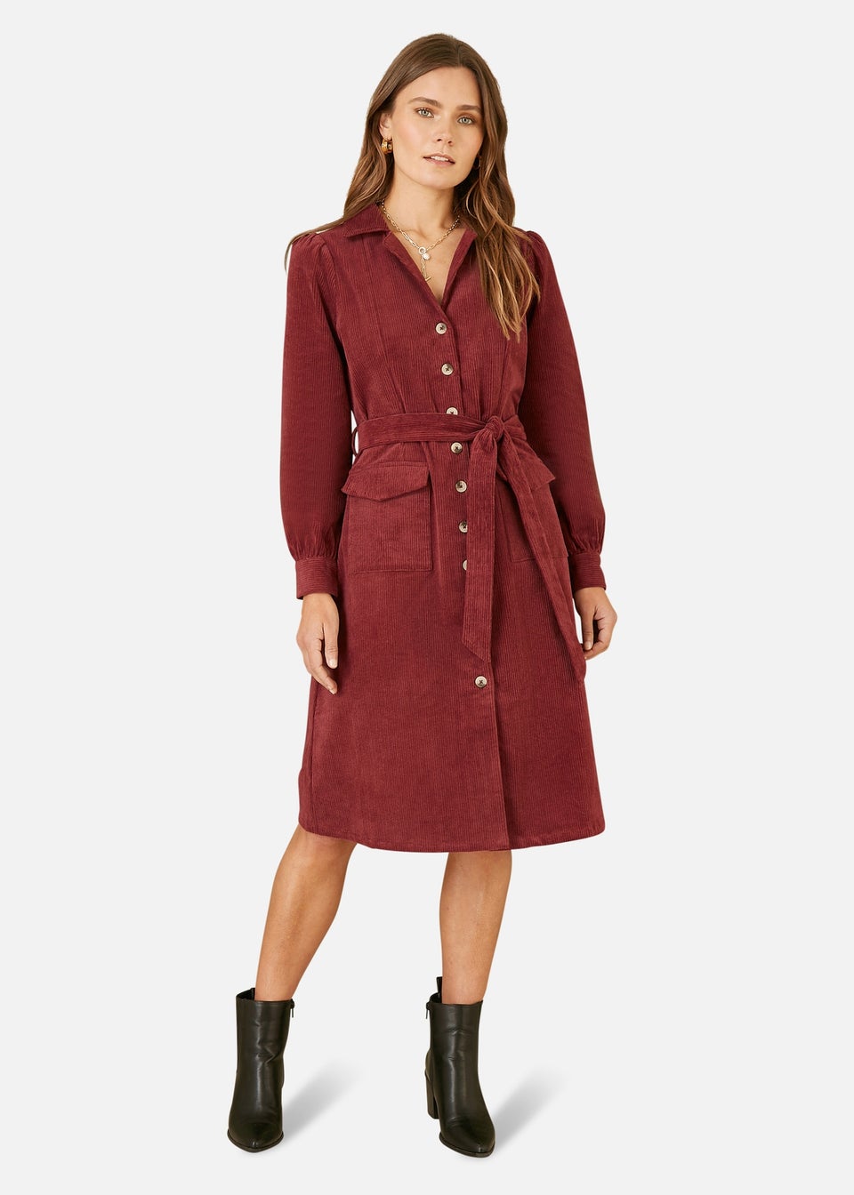 Burgundy cord dress 2025