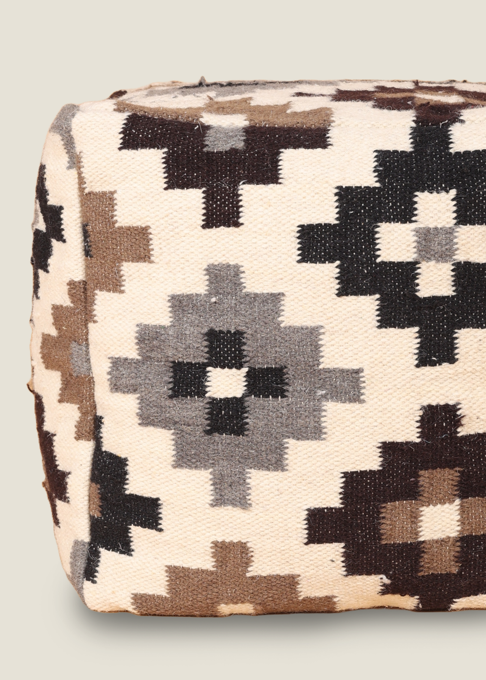 Kaikoo Cream Ikat Wool Cube