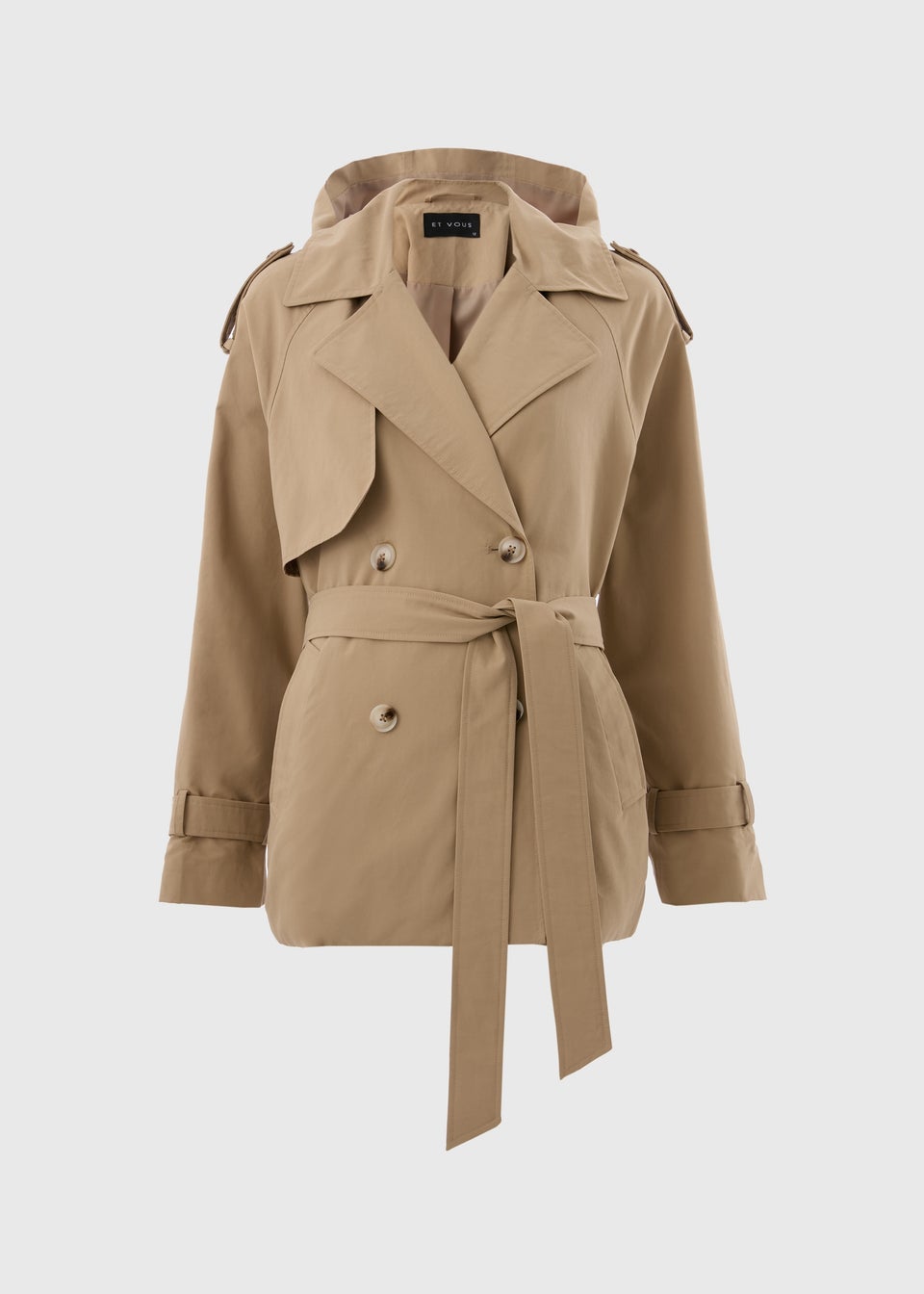 Et Vous Camel Short Trench Coat