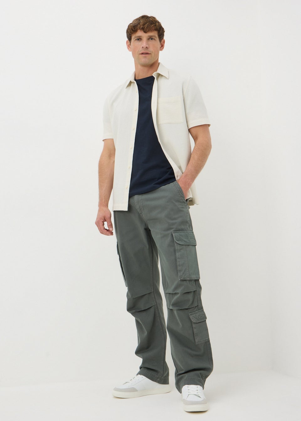 Grey Loose Cargo Trousers