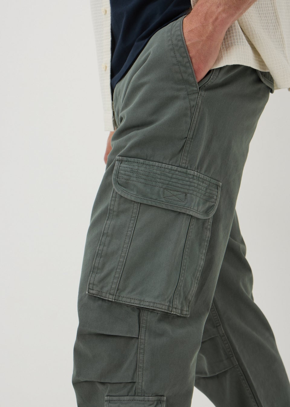 Grey Loose Cargo Trousers