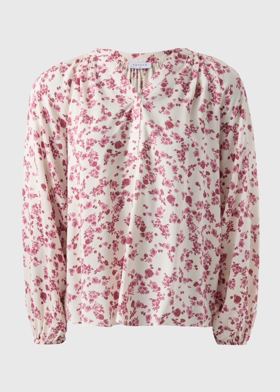 Pink Ditsy Floral Popover Blouse