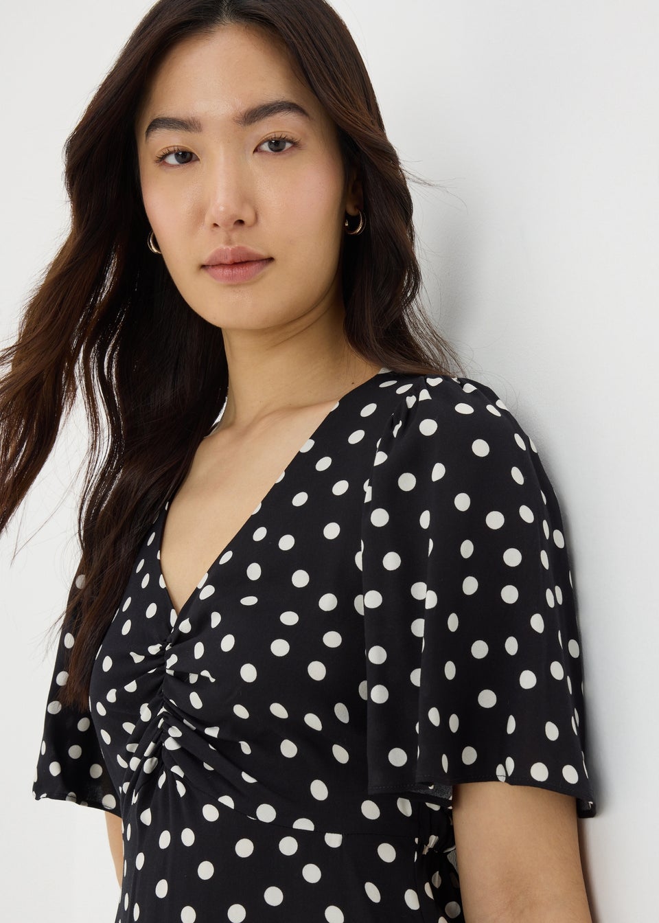 Black Monochrome Spot Mini Tea Dress
