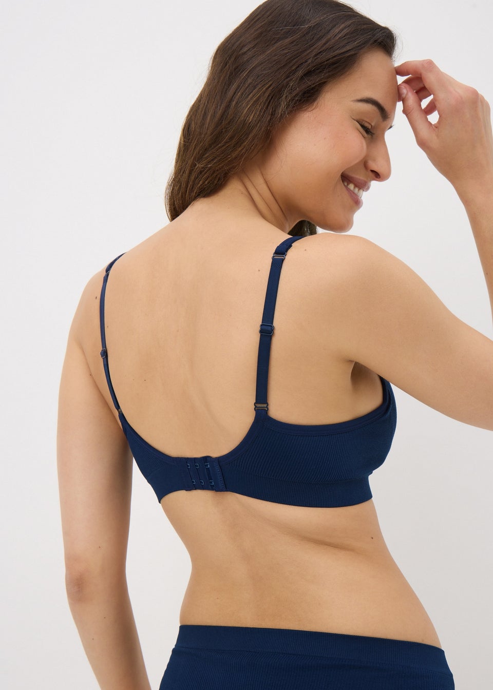 2 Pack Navy/Cream Lemon Print Bralettes