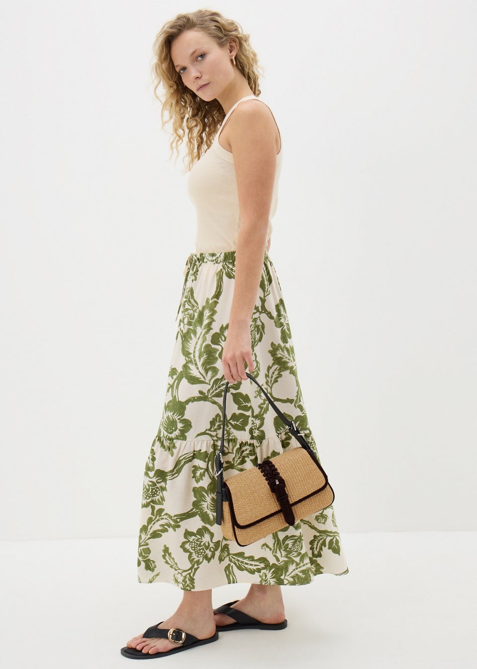 Black Raffia Shoulder Bag