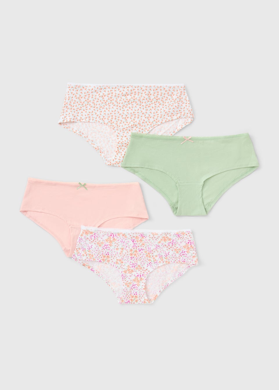 4 Pack Multicolour Floral Print Short Knickers