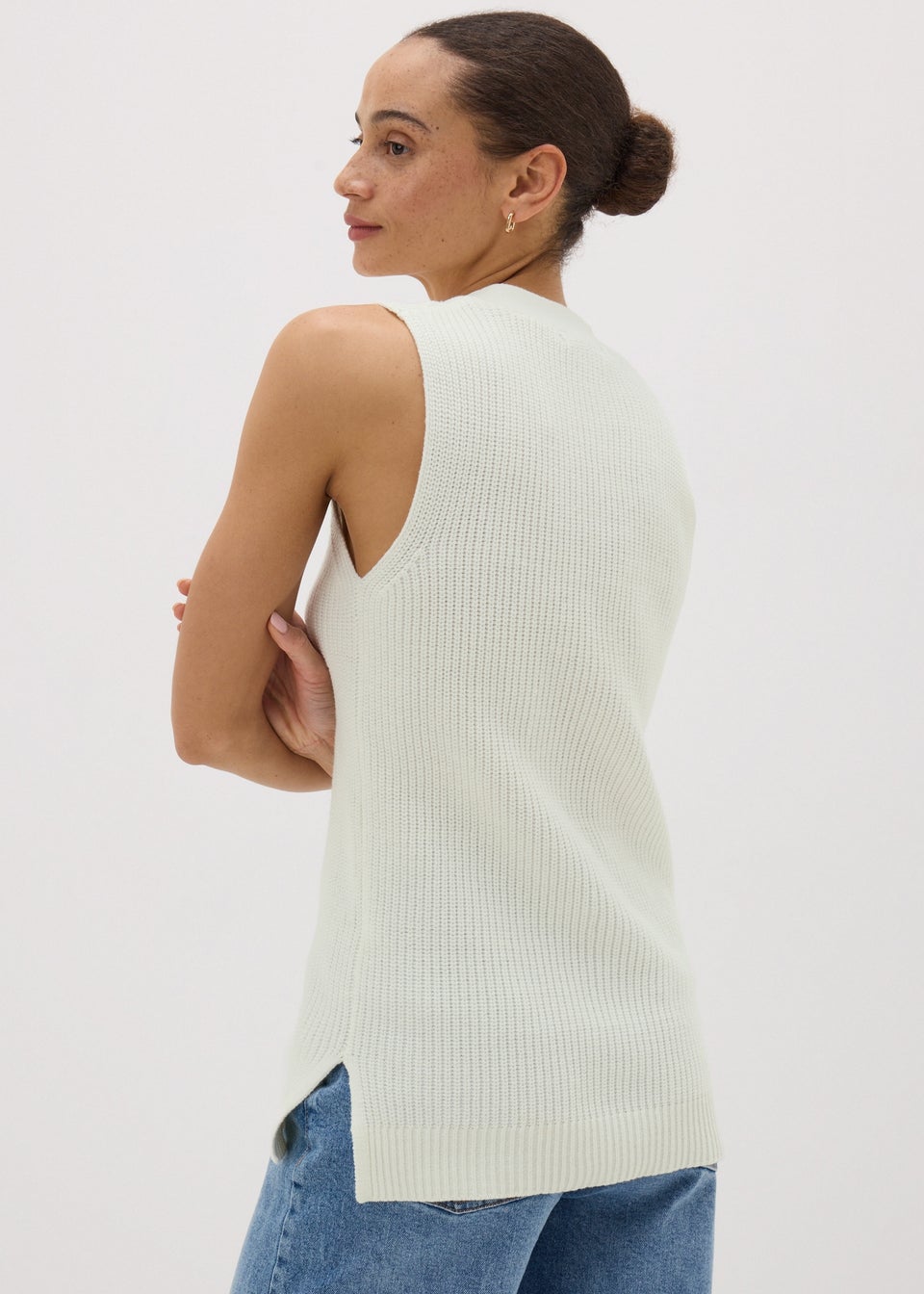 Cream Ribbed Waistcoat