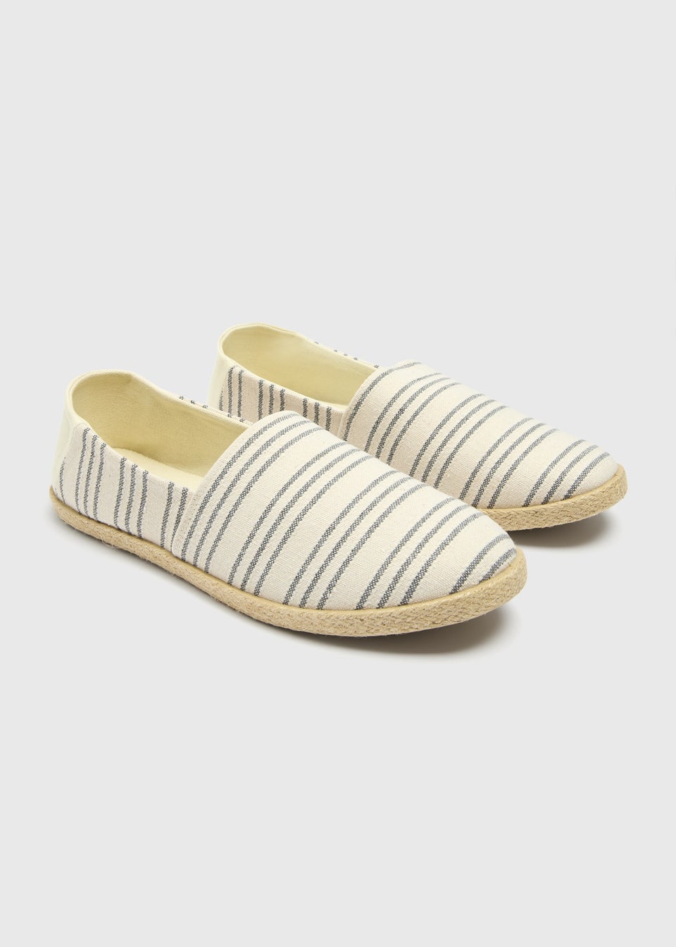Grey Stripe Espadrille Sandals