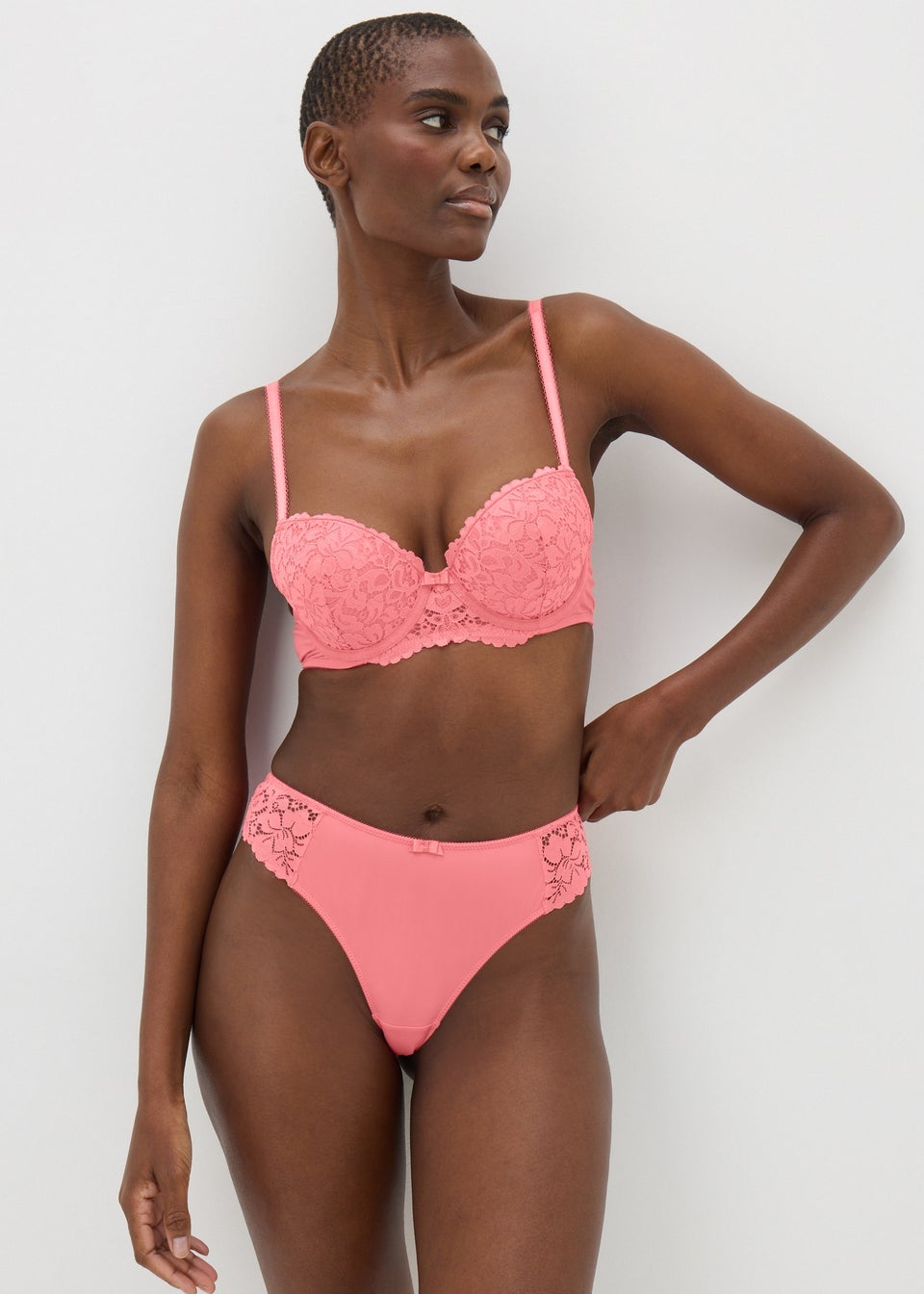 Coral Lace Brazilian Knickers
