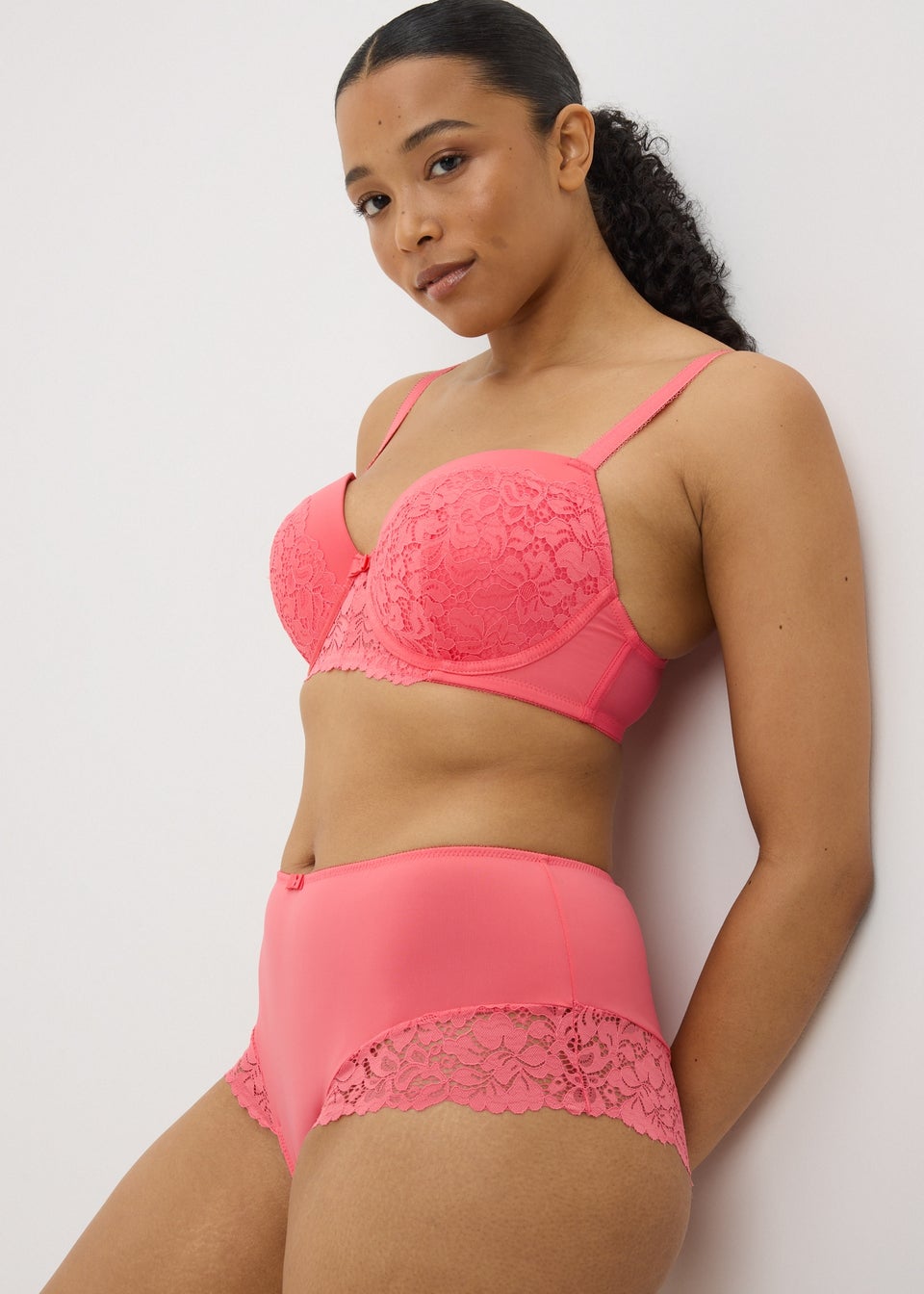 Coral Lace Detail Midi Knickers