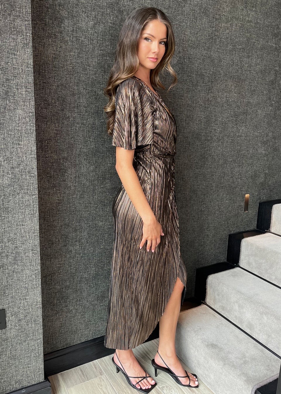 Bronze midi dress hotsell