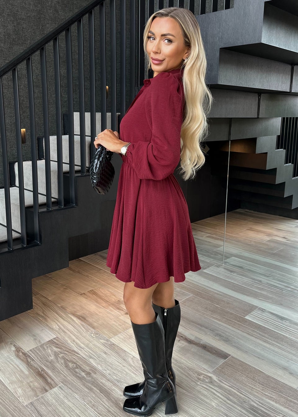 Skater dress with ankle boots 2025