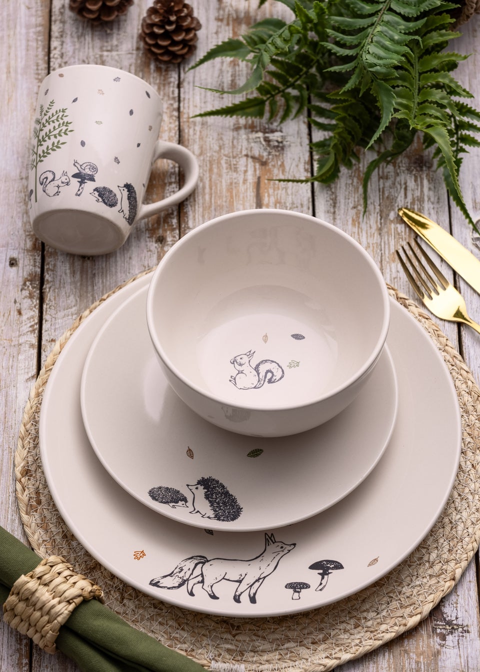 Price Kensington Woodland Dinner Plates x4 26.5cm Matalan