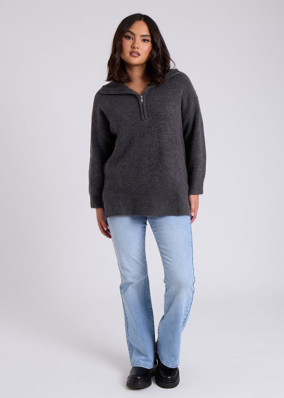 Urban Bliss Grey Half Zip Jumper