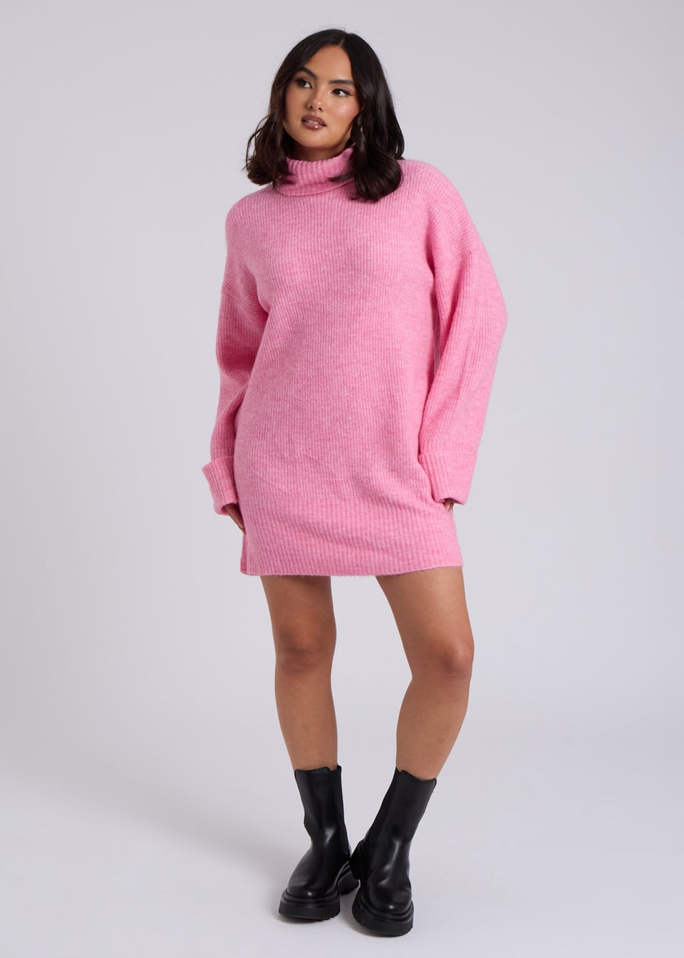 Urban Bliss Pink Mini Roll Neck Dress