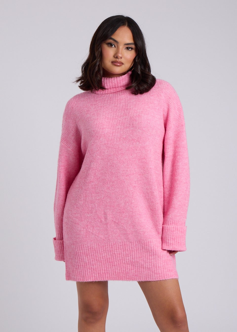 Urban Bliss Pink Mini Roll Neck Dress