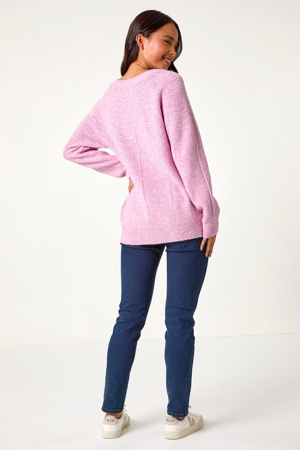 Roman Pale Pink Petite Pearl Embellished Knit Jumper