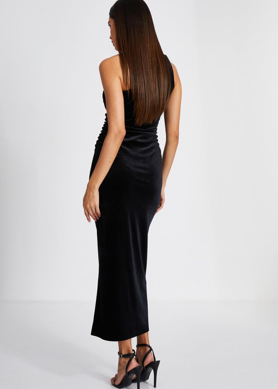 Quiz black velvet dress clearance