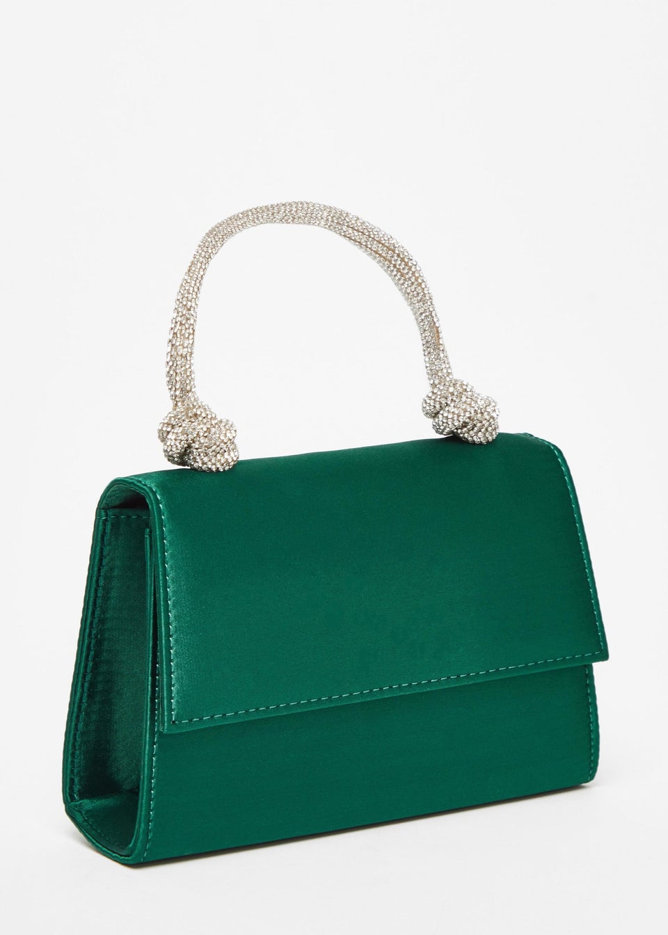 Quiz Green Satin Top Handle Bag Matalan