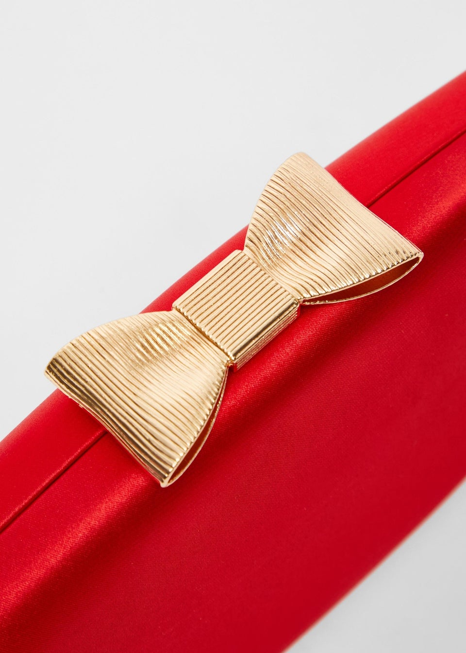 Quiz Red Satin Bow Detail Box Bag