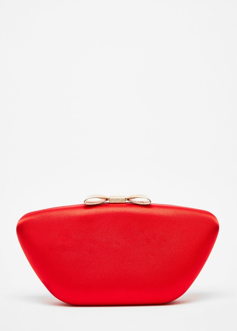 Quiz Red Satin Bow Detail Box Bag