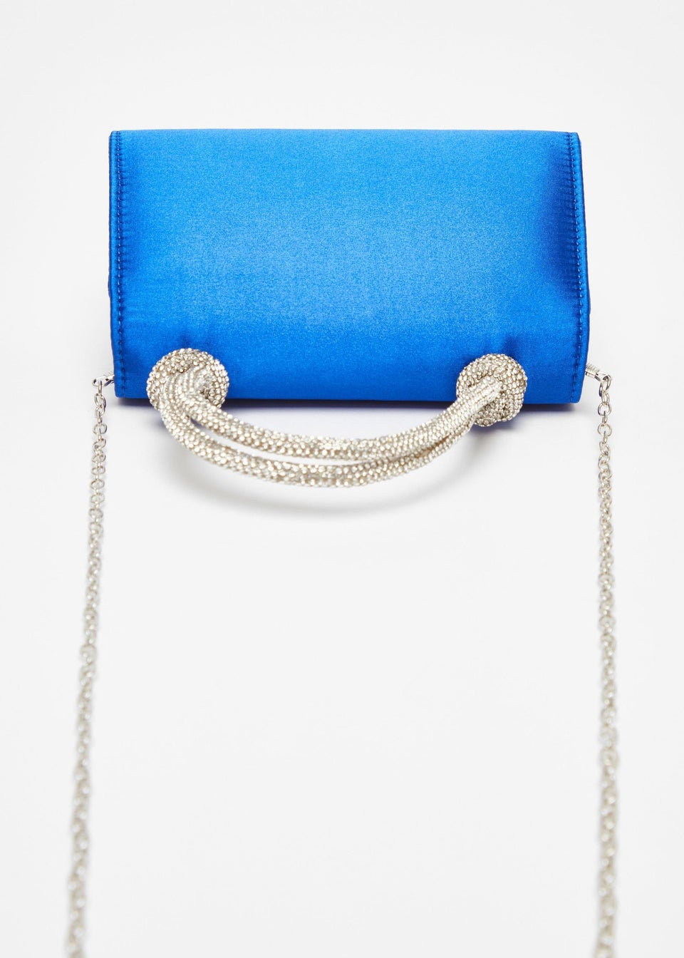 Quiz Blue Satin Top Handle Bag