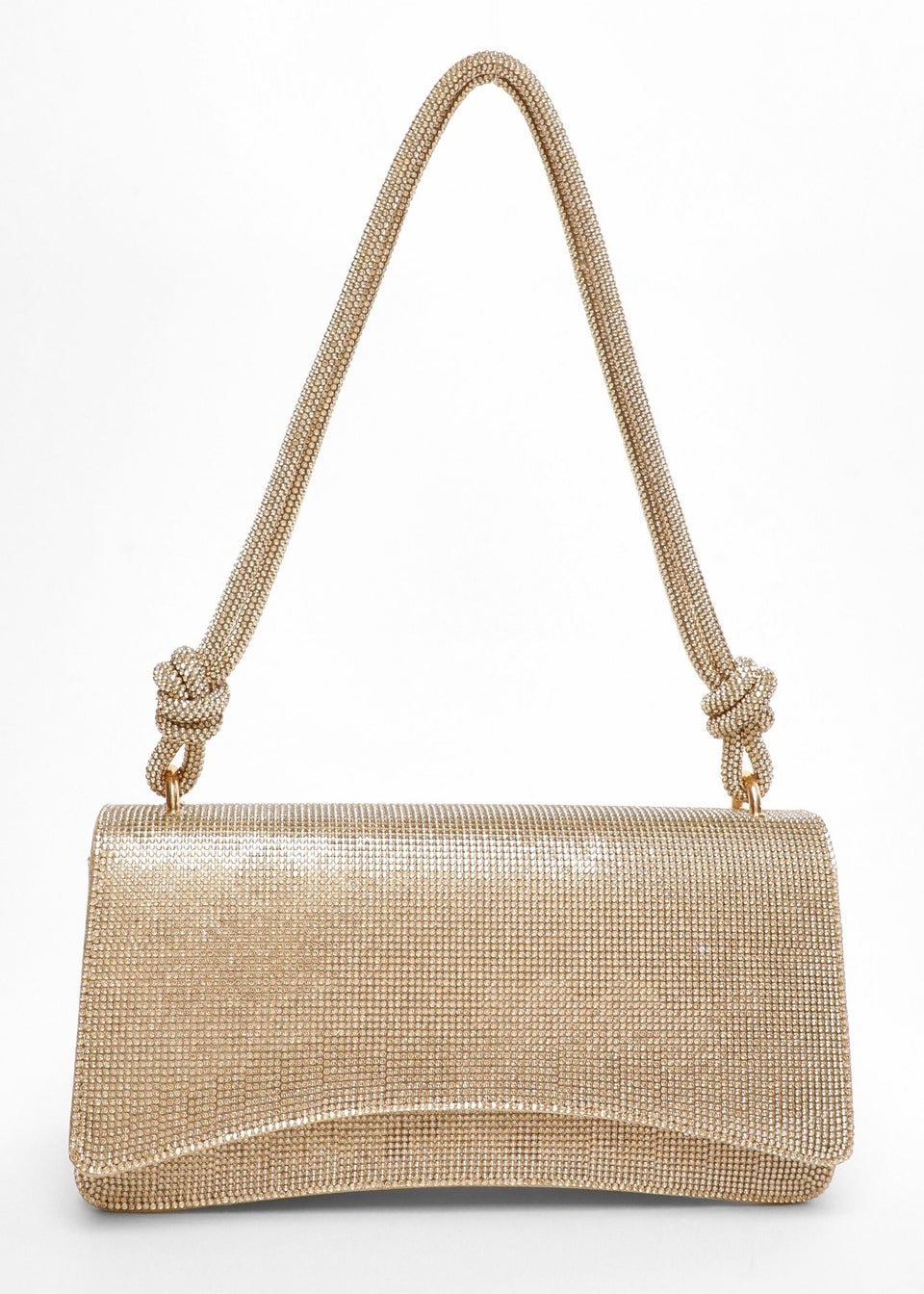 Quiz Gold Diamante Shoulder Bag