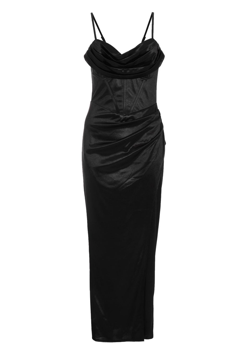 Quiz Black Cowl Neck Corset Dress