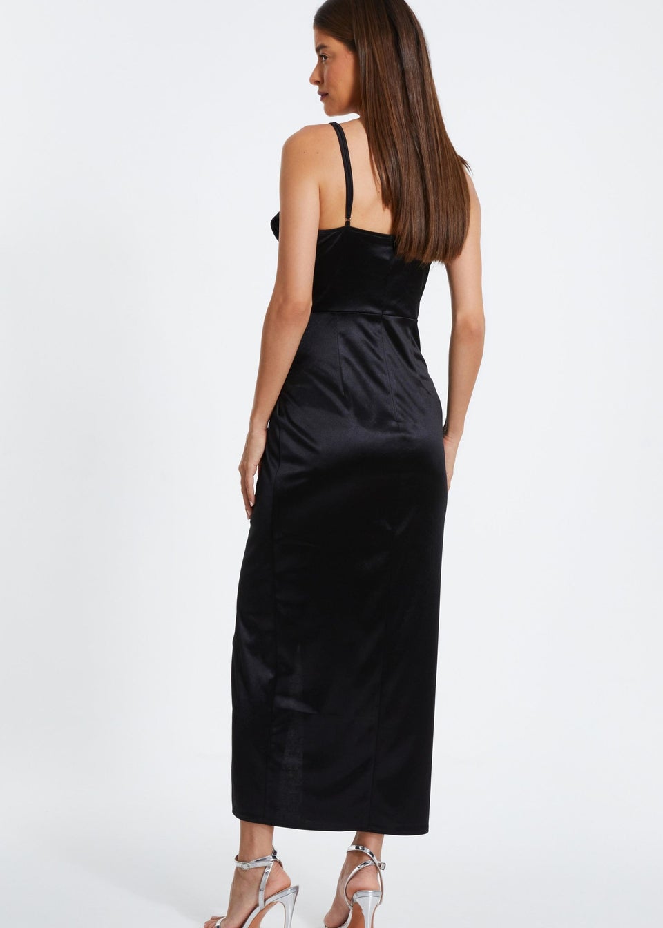 Quiz Black Cowl Neck Corset Dress