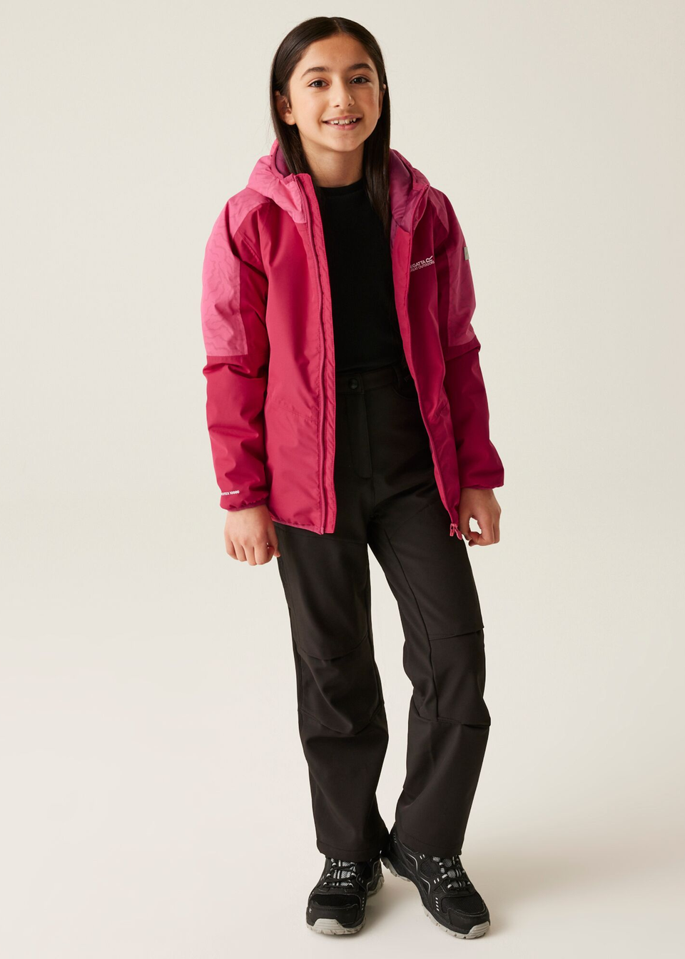 Regatta Deep/Hot Pink Kids' Volcanics VIII Reflective Jacket with Thermoguard Insulation