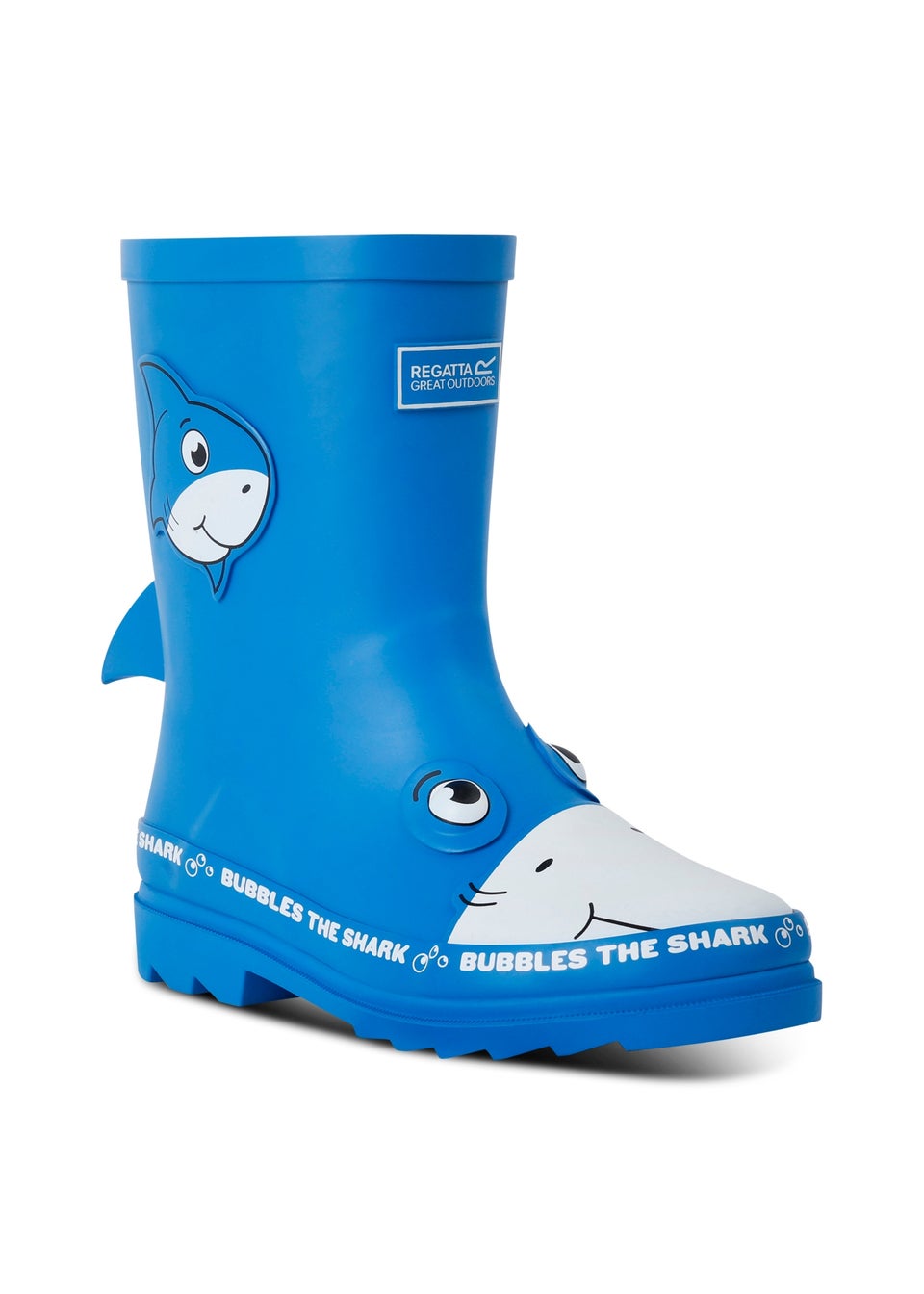 Regatta Bubbles the Shark Blue Kids' Mudplay Junior II Waterproof Wellies