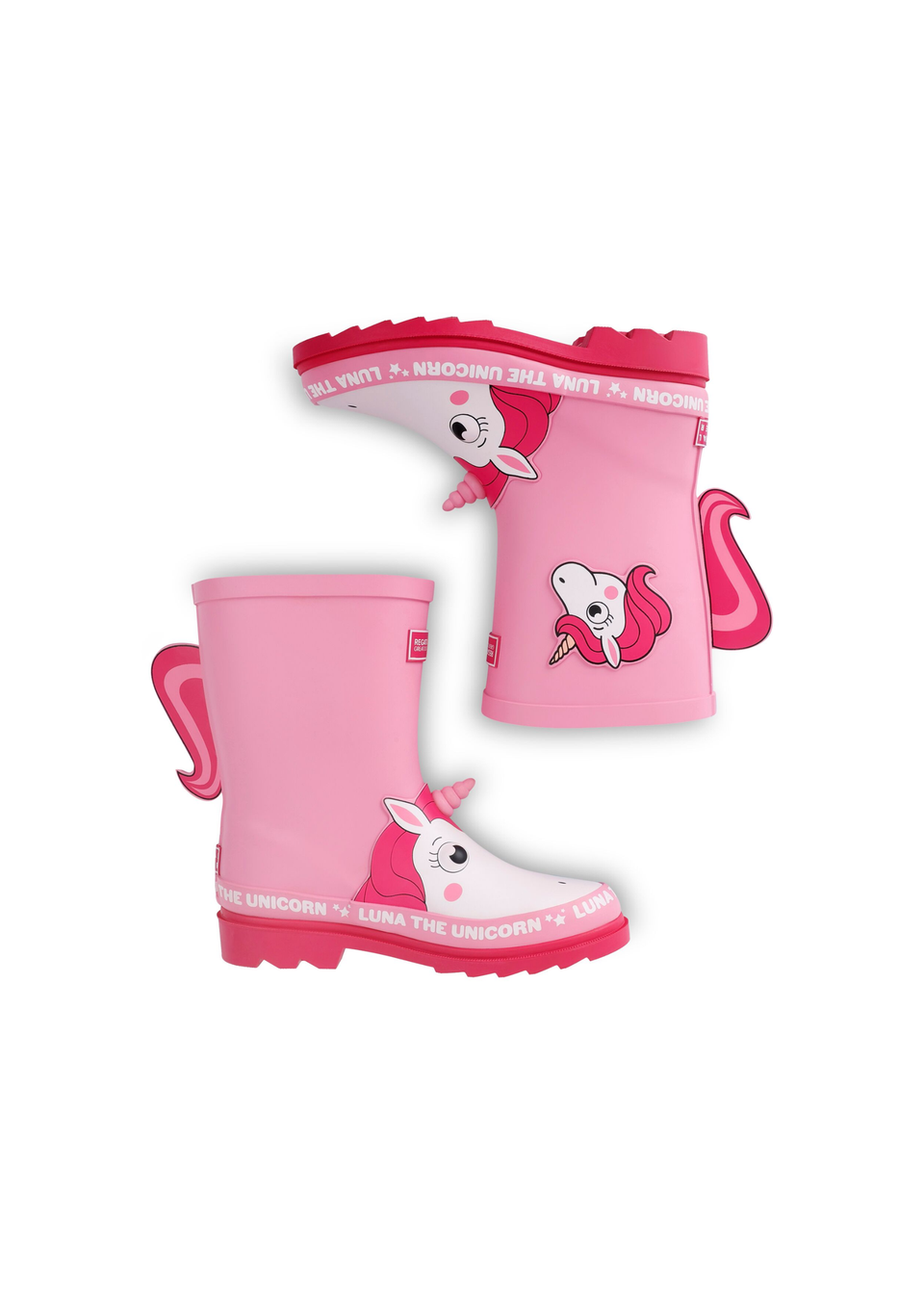 Regatta Luna the Unicorn Pink Kids' Mudplay Junior II Waterproof Wellies