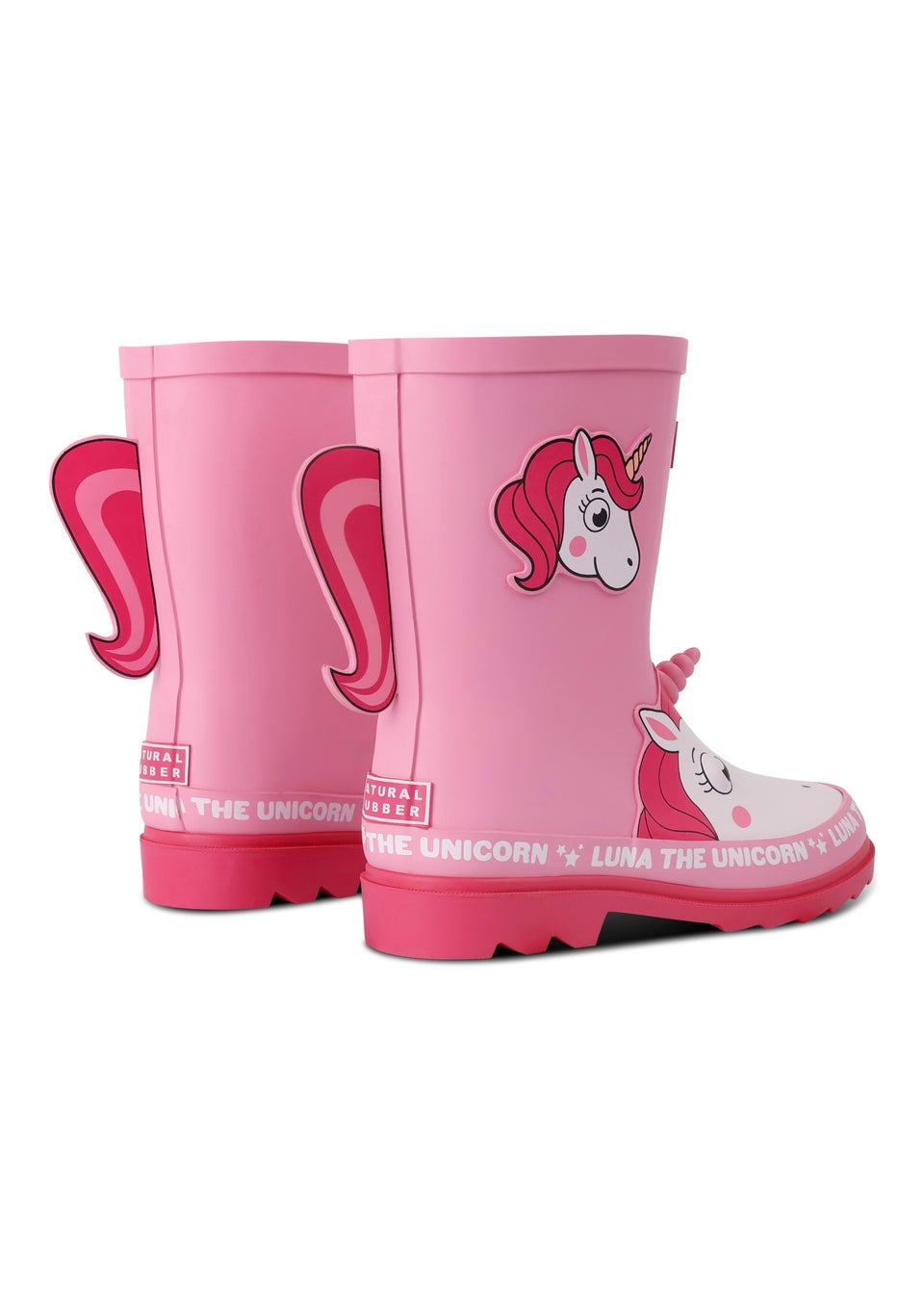 Regatta Luna the Unicorn Pink Kids' Mudplay Junior II Waterproof Wellies
