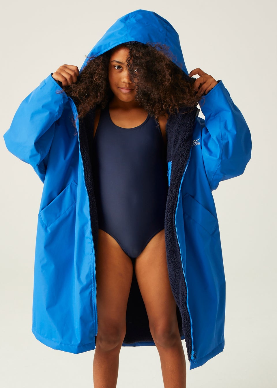 Regatta Oxford Blue Navy Kids' Junior Waterproof Hydrofort Robe