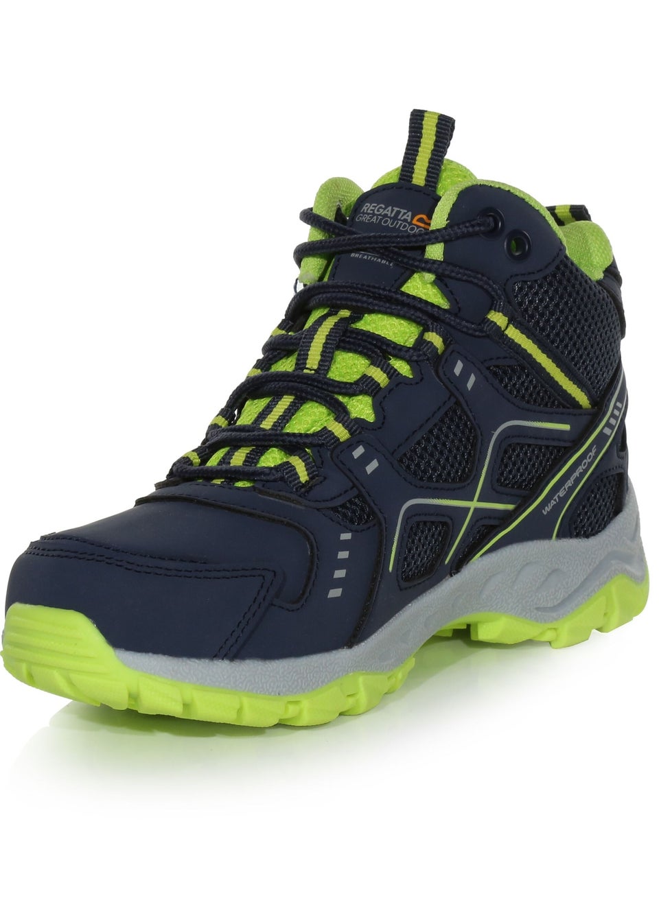 Regatta Navy Lime Punch Kids' Vendeavour Waterproof Isotex Walking Boots