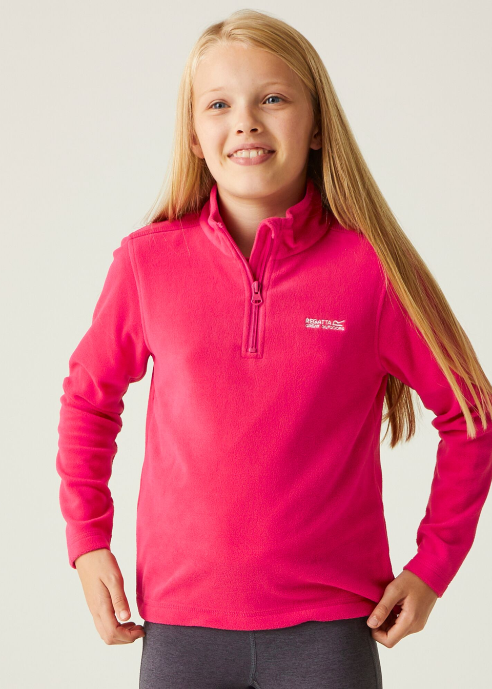Hot pink fleece pullover outlet