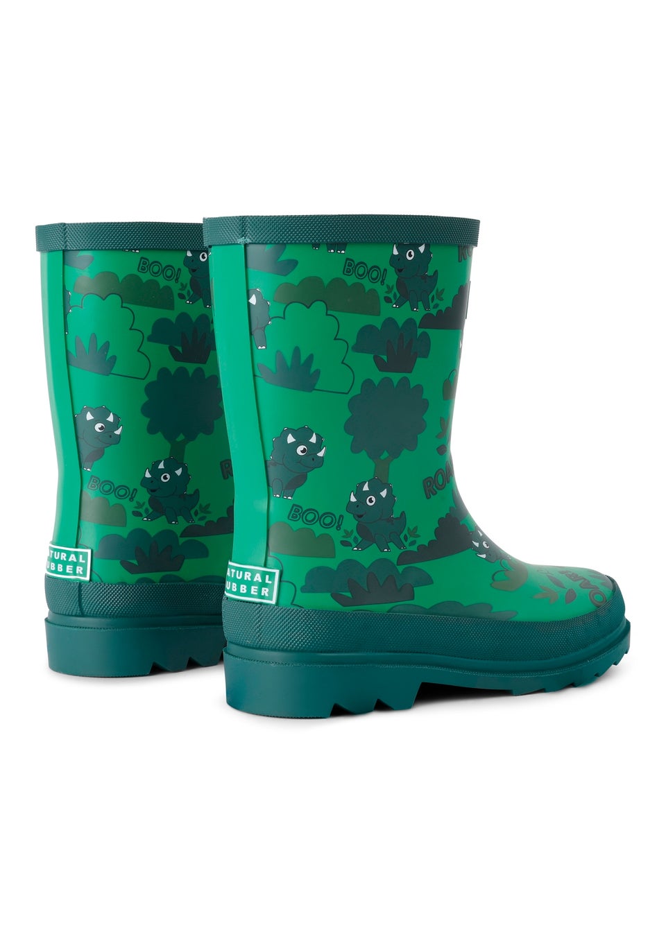 Regatta Stompy the Dinosaur Green Kids' Mudplay Junior II Waterproof Wellies